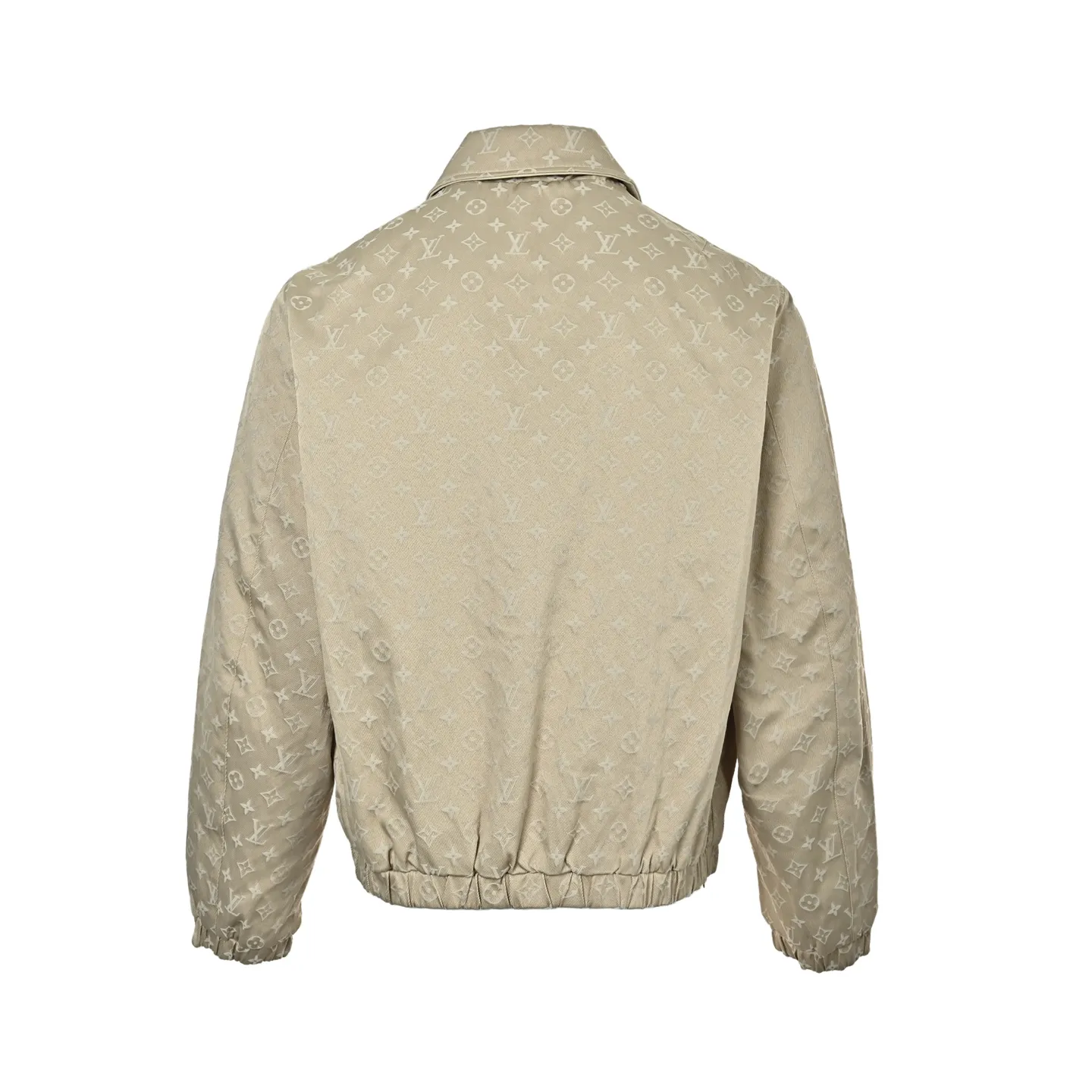 Louis Vuitton/Louis Vuitton checkerboard leather collar double-sided belted jacket